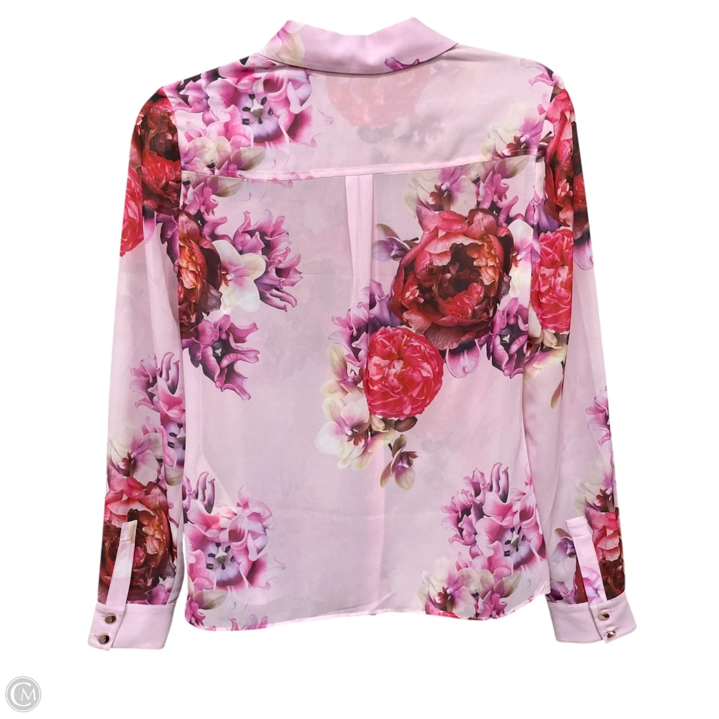 Blouse Long Sleeve By Ted Baker In Pink & Purple, Size: Xs