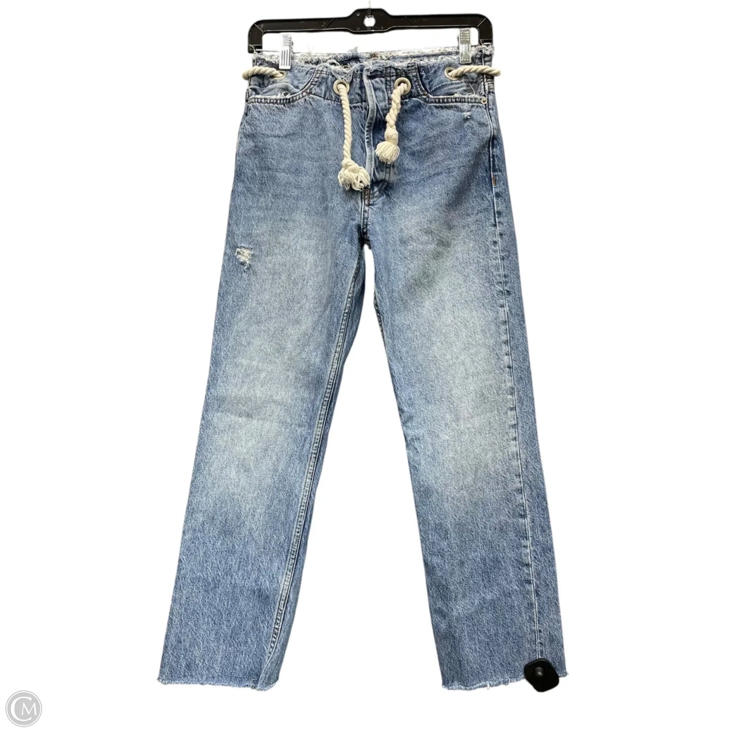 Jeans Straight By Zara Women In Blue Denim, Size: 2