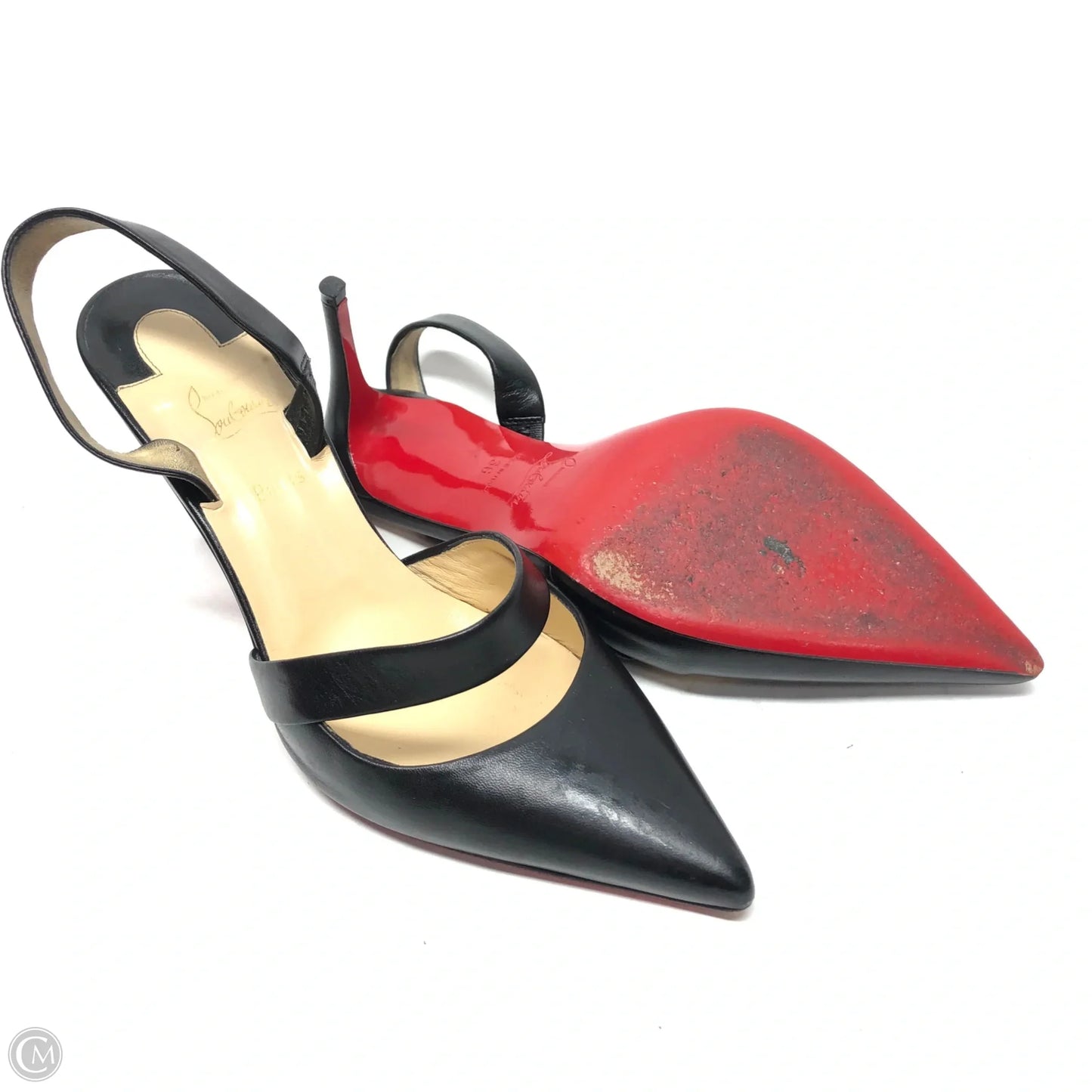Shoes Luxury Designer By Christian Louboutin In Black & Red, Size: 6