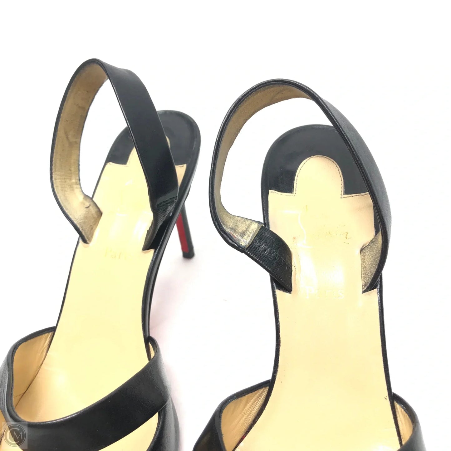 Shoes Luxury Designer By Christian Louboutin In Black & Red, Size: 6