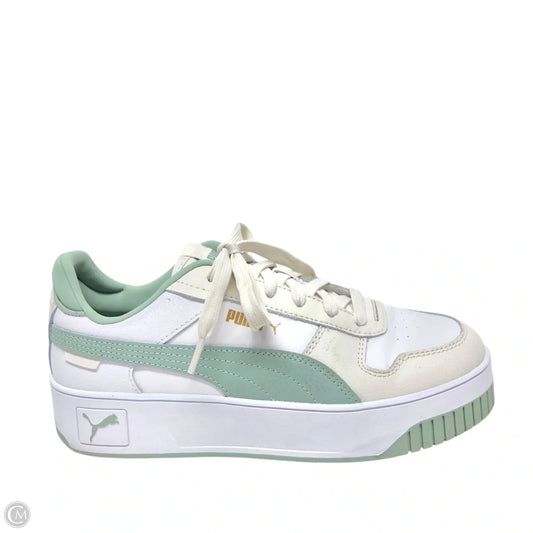Shoes Sneakers By Puma In Green & White, Size: 8.5