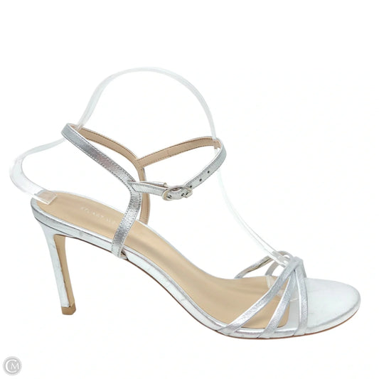 Sandals Designer By Stuart Weitzman In Silver, Size: 10