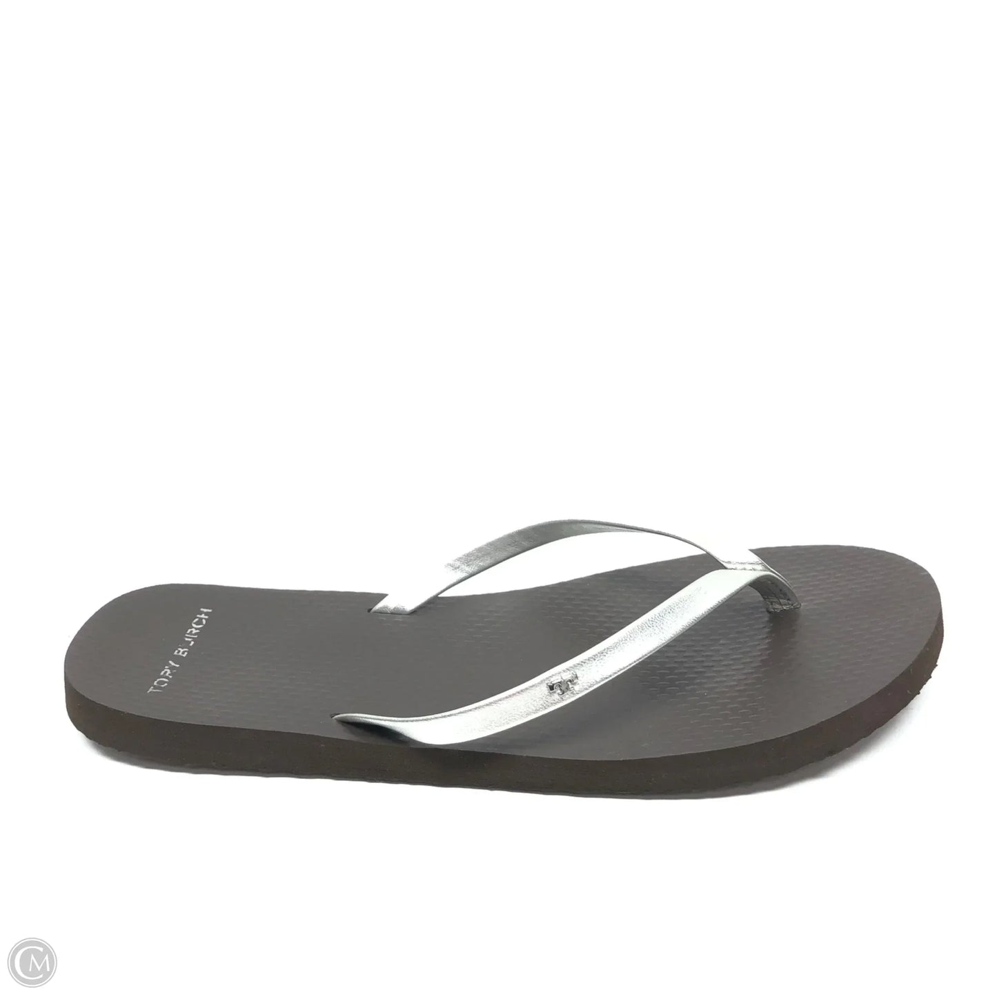 Sandals Flip Flops By Tory Burch In Silver, Size: 10
