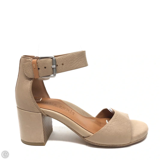 Sandals Heels Block By Gentle Souls In Taupe, Size: 6