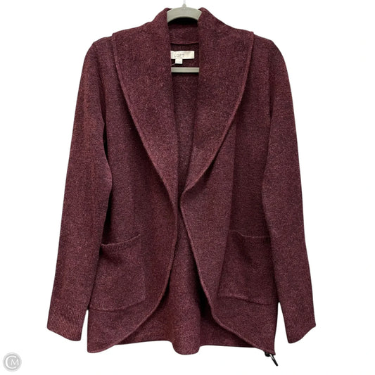 Sweater Cardigan By Loft In Purple, Size: Xs