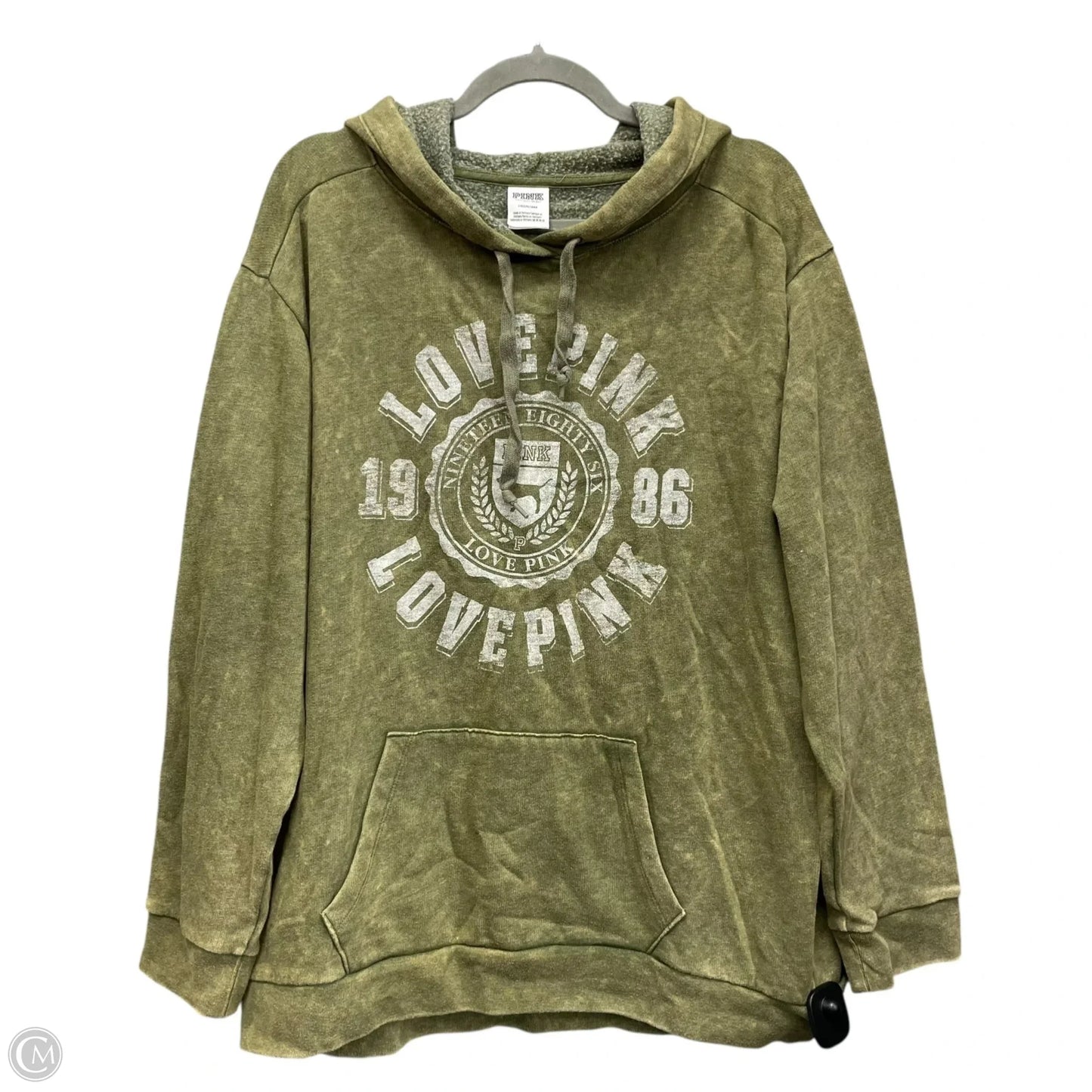 Sweatshirt Hoodie By Pink In Green, Size: L