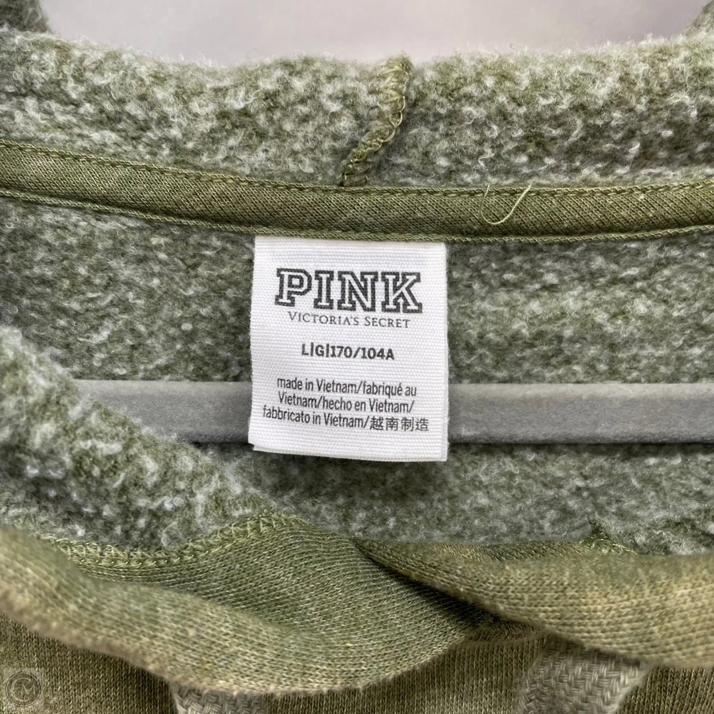Sweatshirt Hoodie By Pink In Green, Size: L