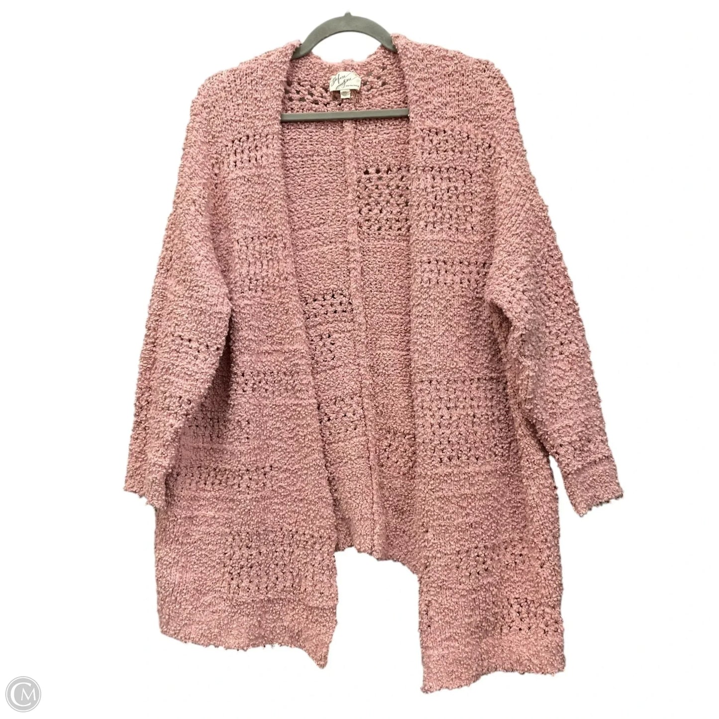 Sweater Cardigan By Clothes Mentor In Pink, Size: L