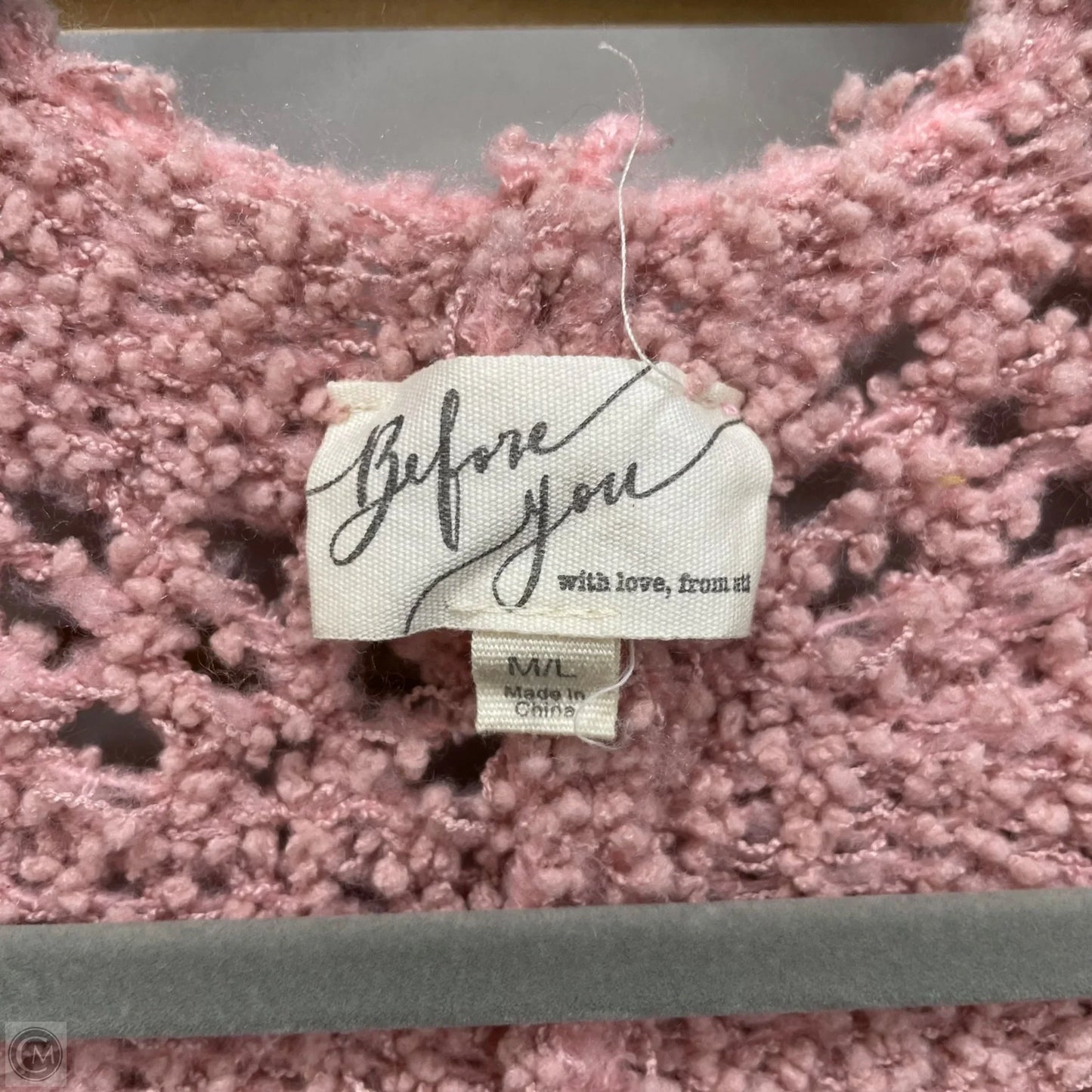 Sweater Cardigan By Clothes Mentor In Pink, Size: L