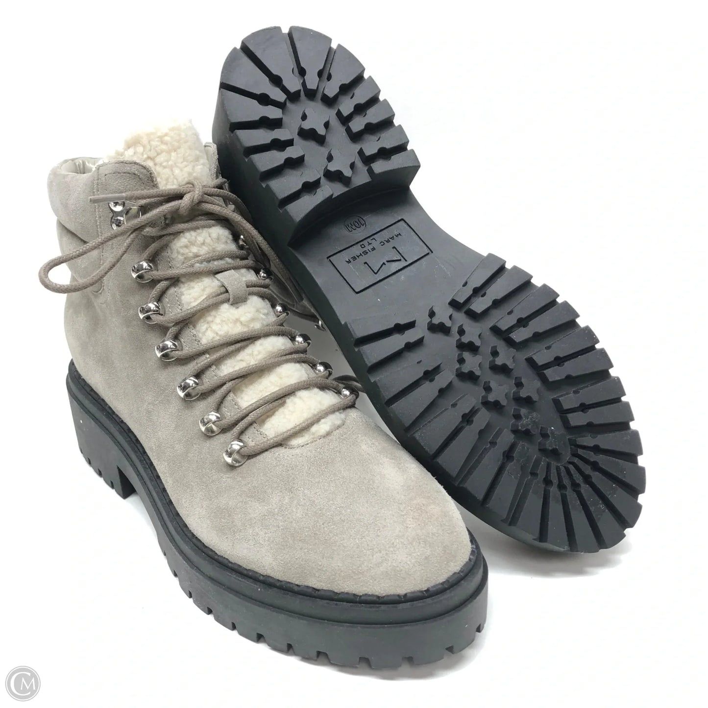 Boots Leather By Marc Fisher In Grey, Size: 10