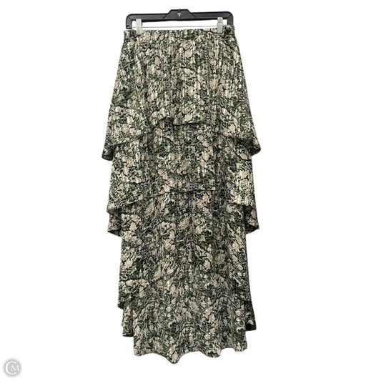 Skirt Midi By Melloday In Green & Tan, Size: M