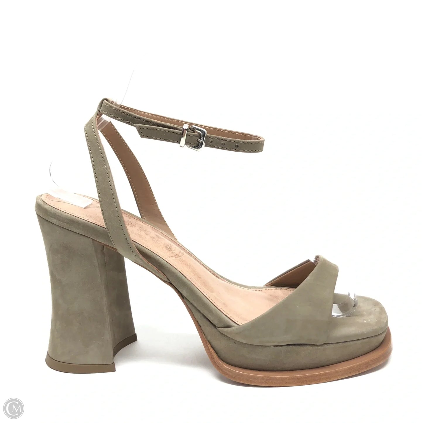 Sandals Heels Block By Cmc In Taupe, Size: 6