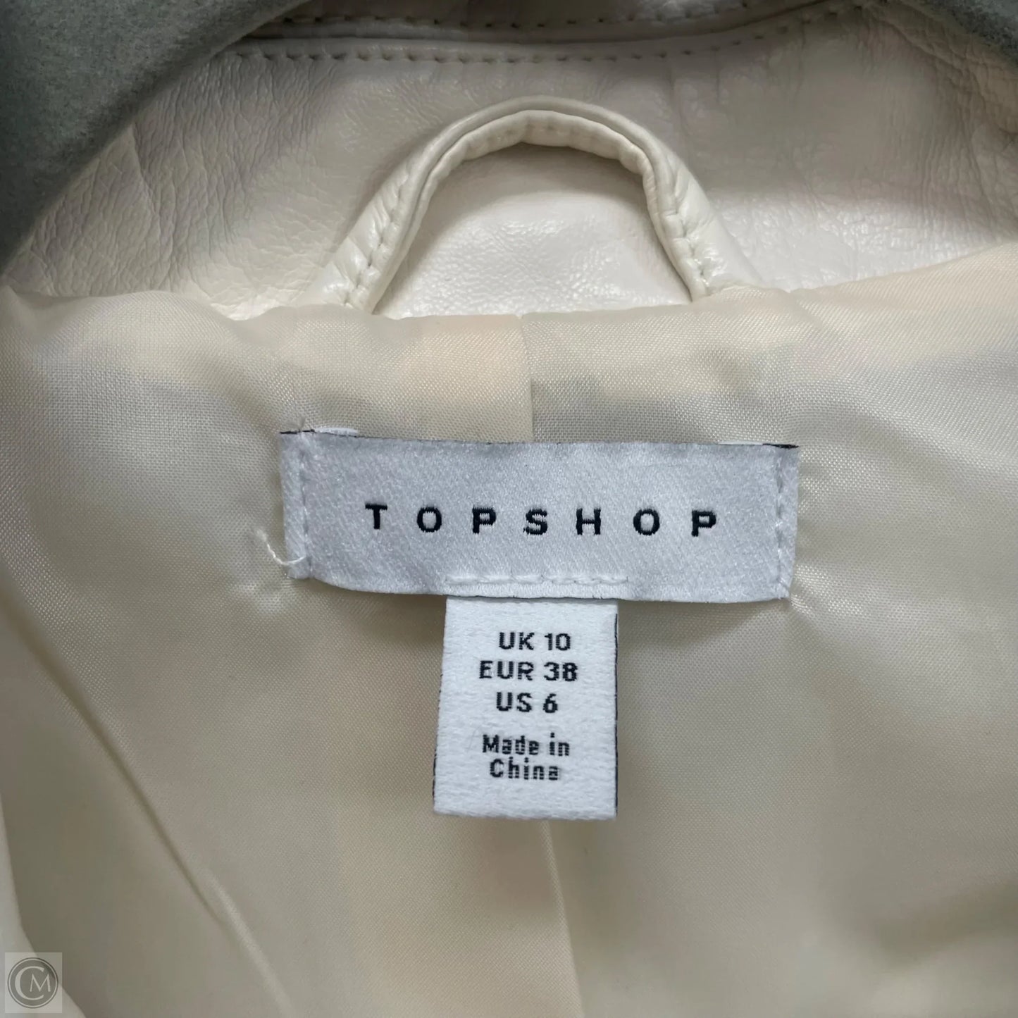 Jacket Moto By Top Shop In Cream, Size: 6