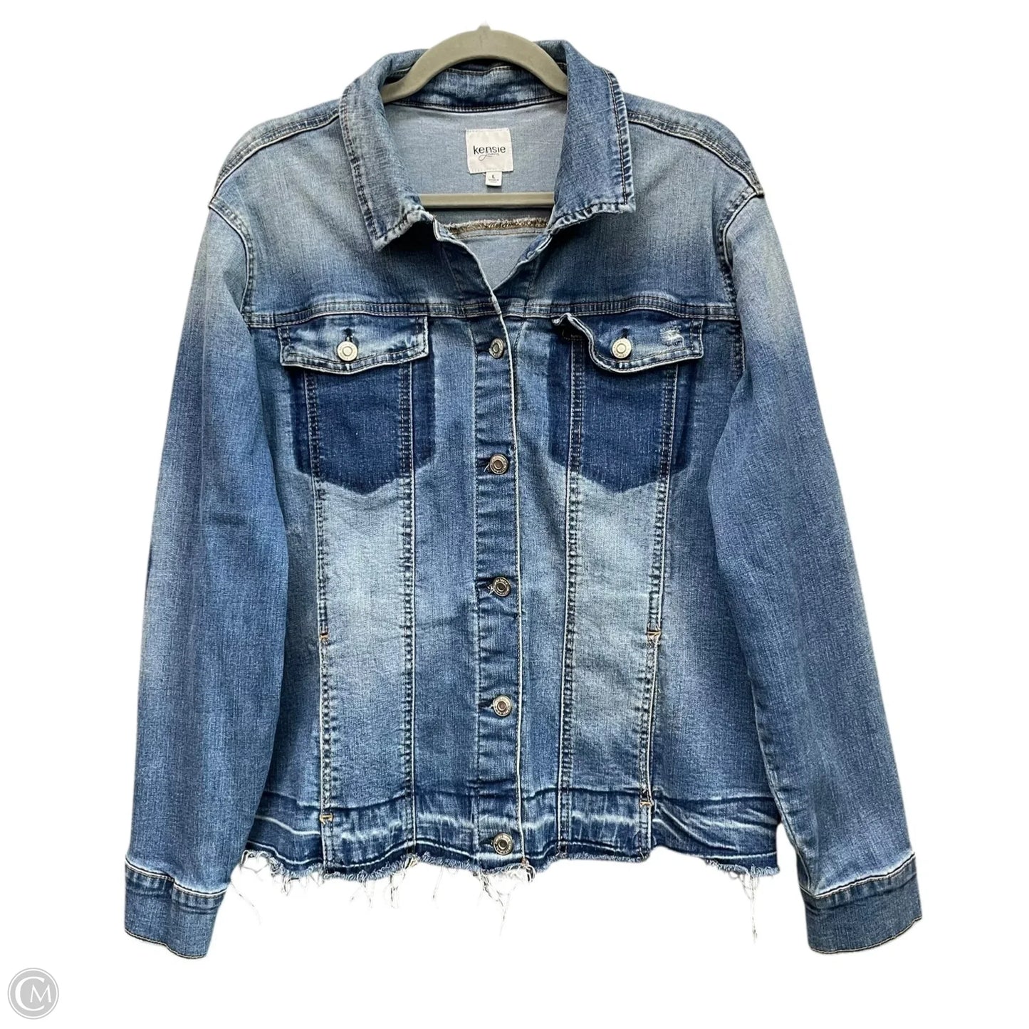Jacket Denim By Kensie In Blue Denim, Size: L