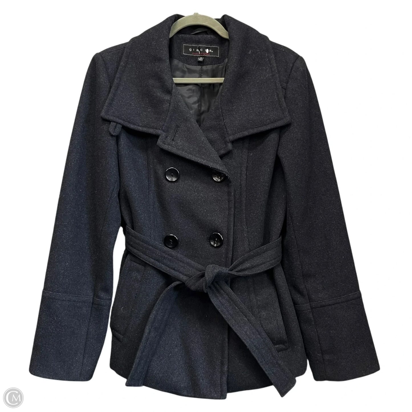 Coat Wool By Clothes Mentor In Black, Size: M