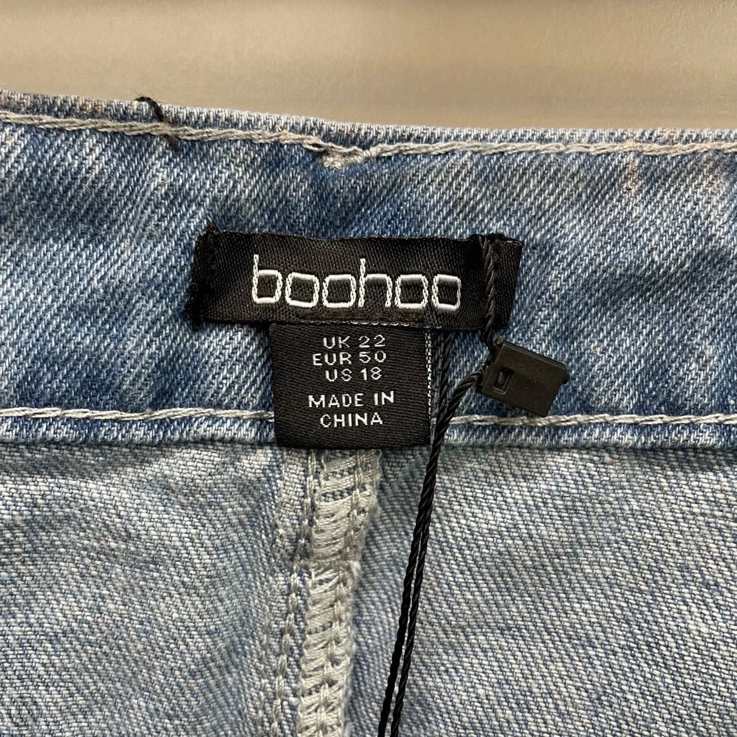 Skirt Midi By Boohoo Boutique In Blue Denim, Size: 18