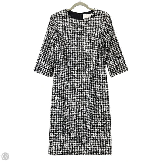 Dress Casual Midi By Hugo Boss In Black & White, Size: 8