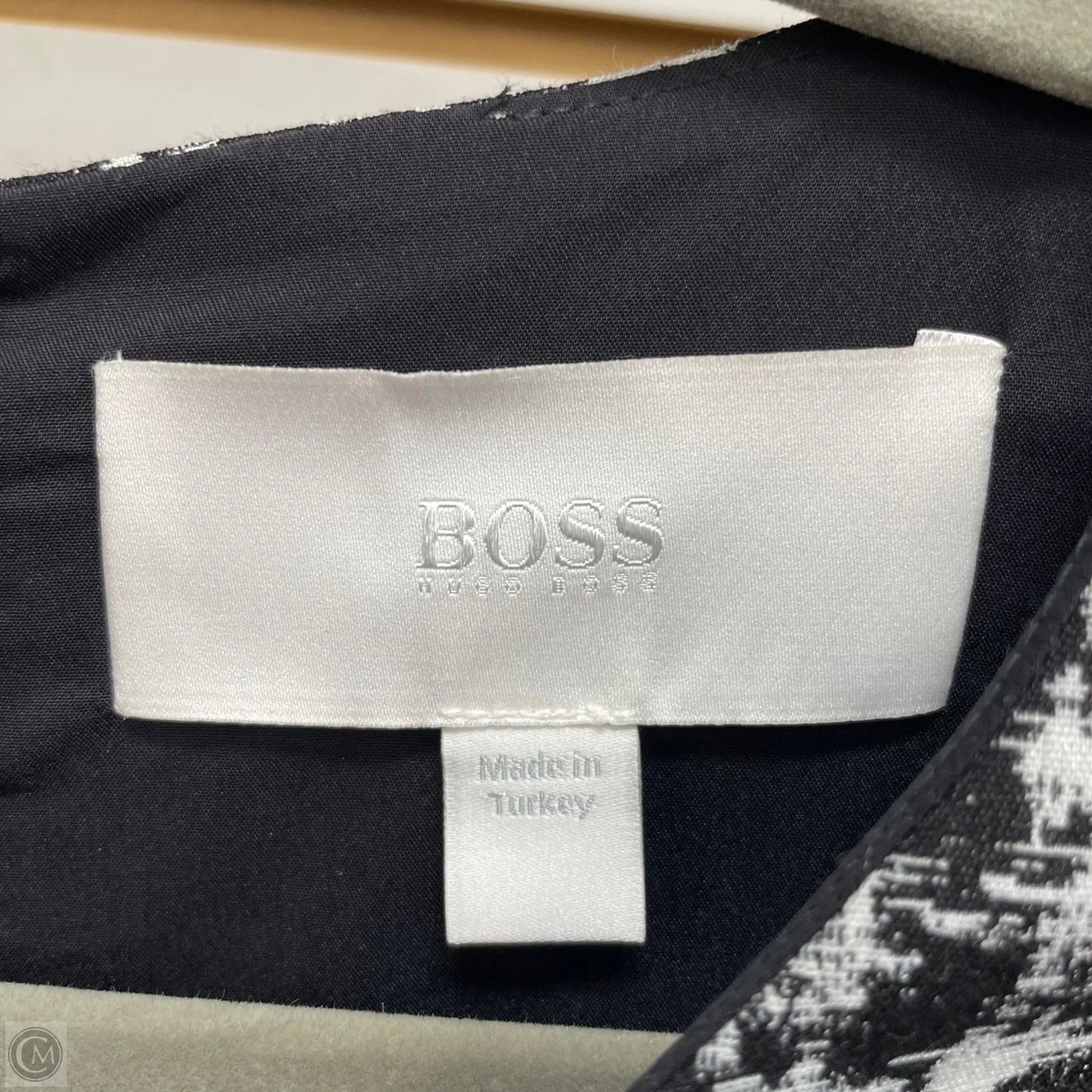 Dress Casual Midi By Hugo Boss In Black & White, Size: 8