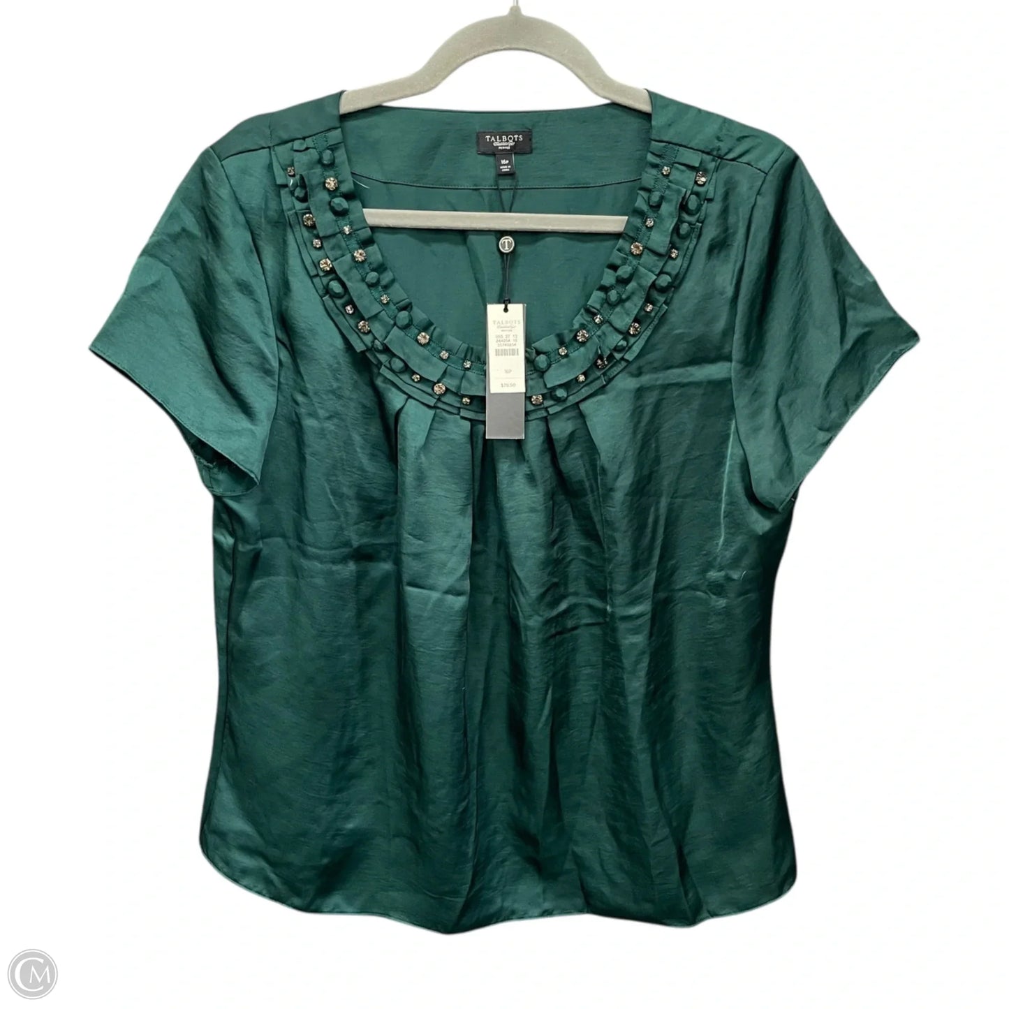 Top Short Sleeve By Talbots In Green, Size: 16