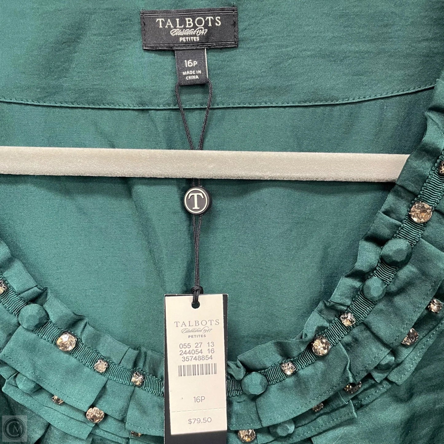 Top Short Sleeve By Talbots In Green, Size: 16