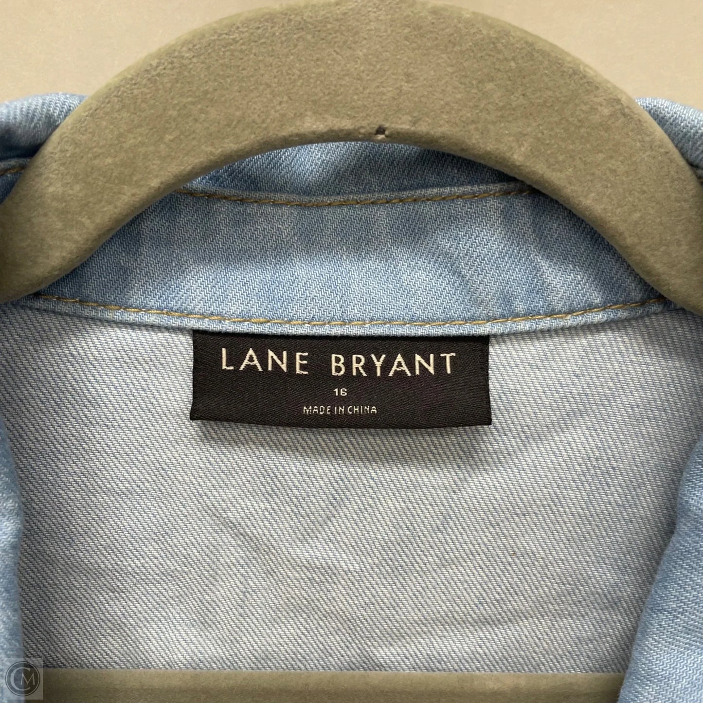 Jacket Shirt By Lane Bryant In Blue Denim, Size: 16