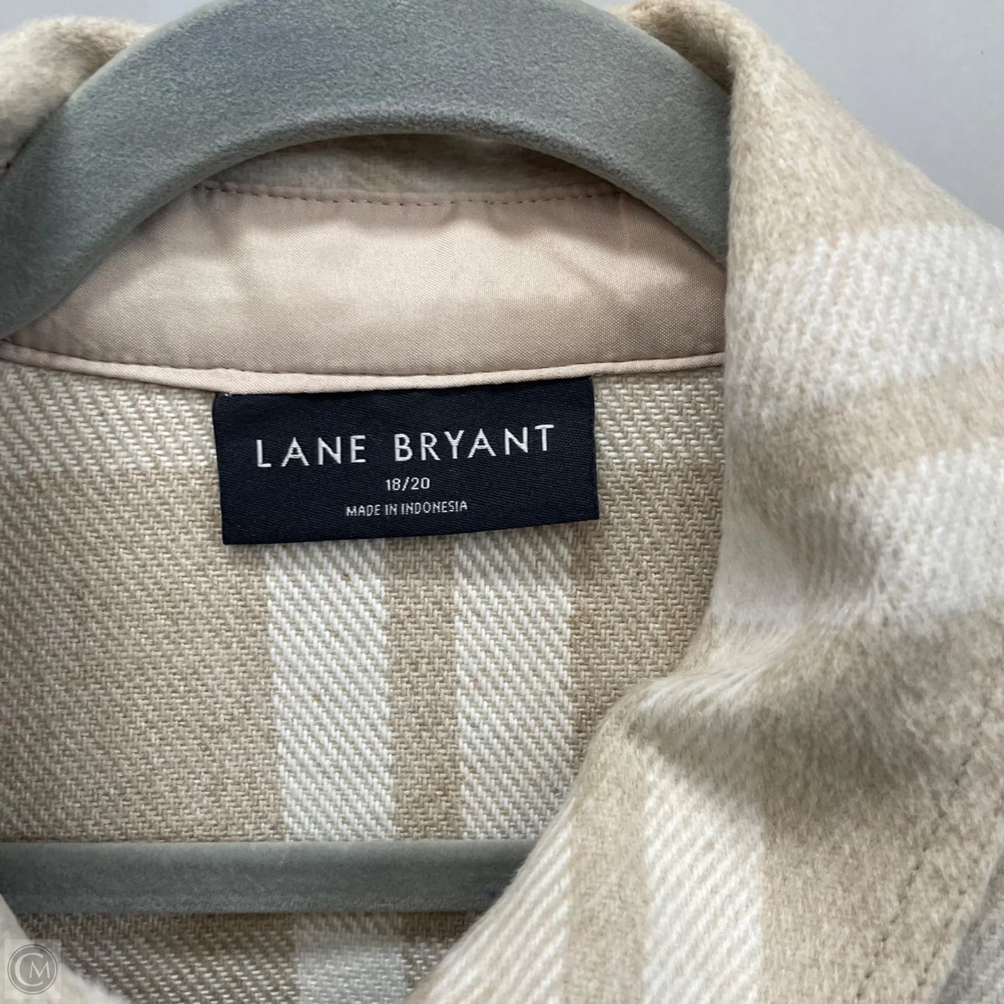 Jacket Shirt By Lane Bryant In Cream & Tan, Size: 1x