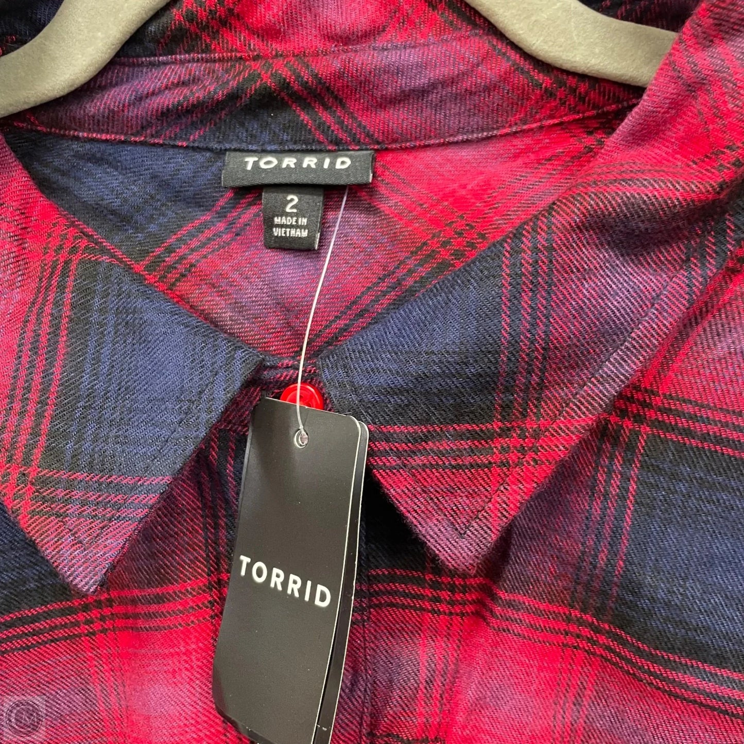 Top Long Sleeve By Torrid In Blue & Red, Size: 2x