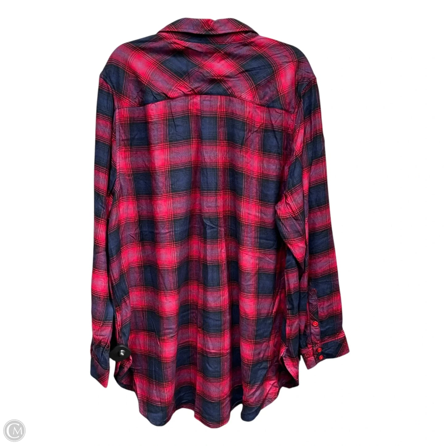 Top Long Sleeve By Torrid In Blue & Red, Size: 2x