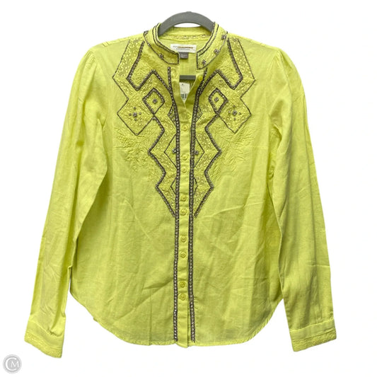 Blouse Long Sleeve By Pilcro In Chartreuse, Size: Xs