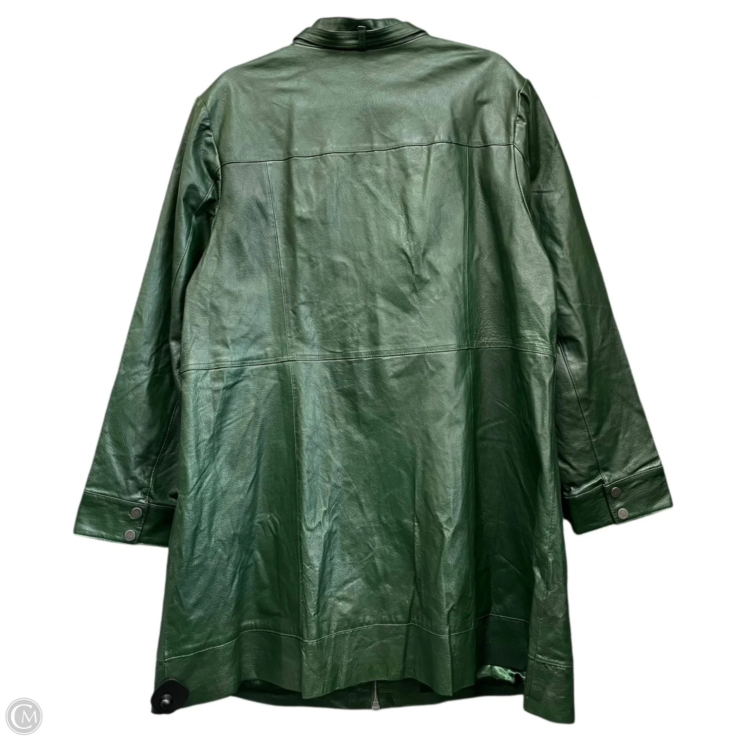 Coat Leather By Jessica London In Green, Size: 18