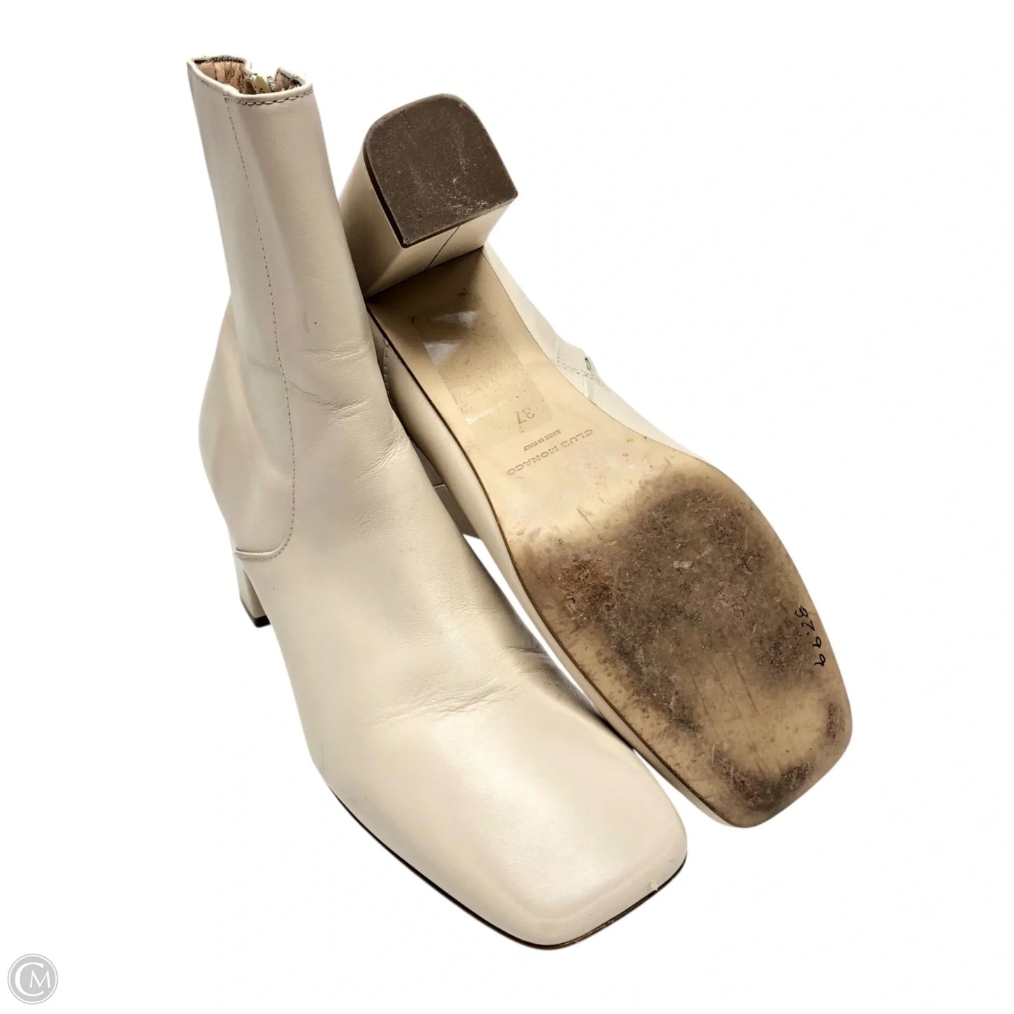 Boots Ankle Heels By Club Monaco In Cream, Size: 6.5