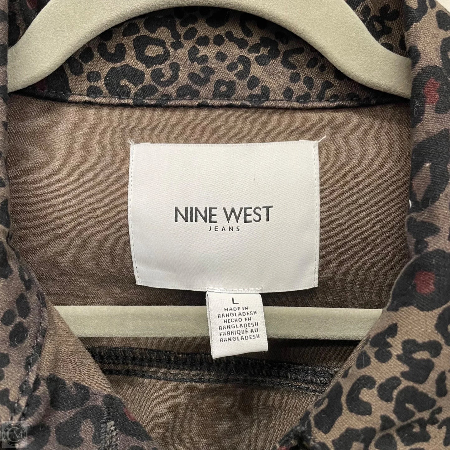 Jacket Shirt By Nine West In Brown, Size: L