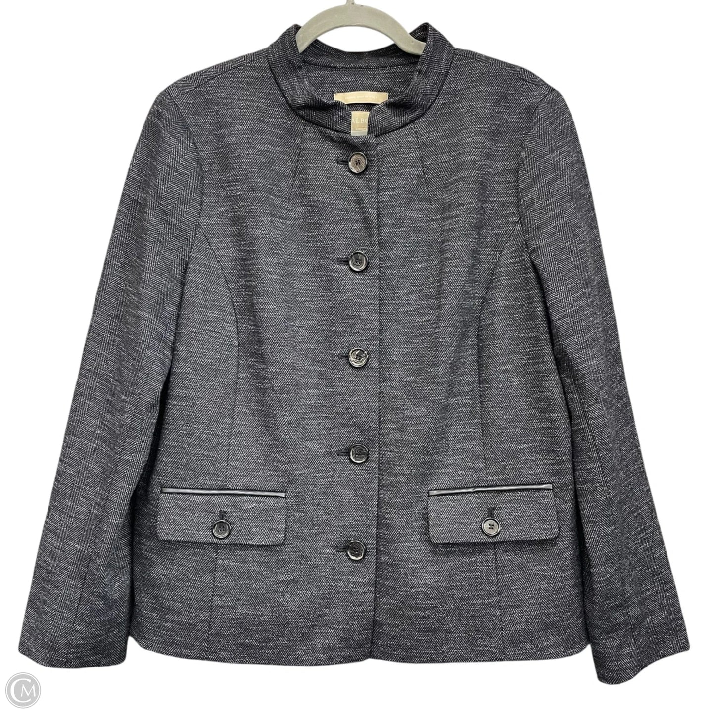 Blazer By Talbots In Black & Grey, Size: L