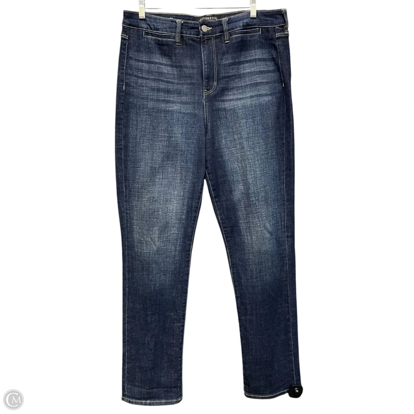 Jeans Straight By Liverpool In Blue Denim, Size: 14