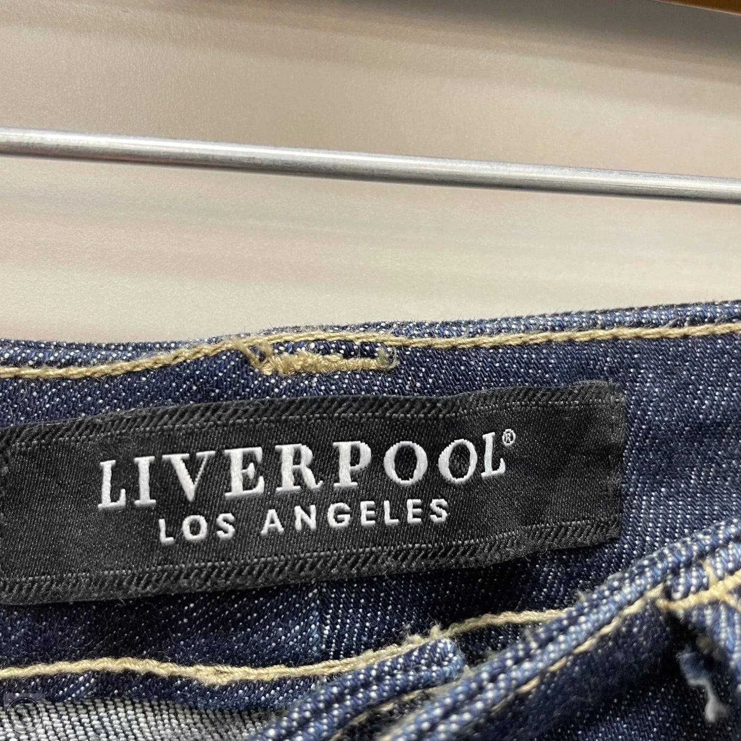 Jeans Straight By Liverpool In Blue Denim, Size: 14