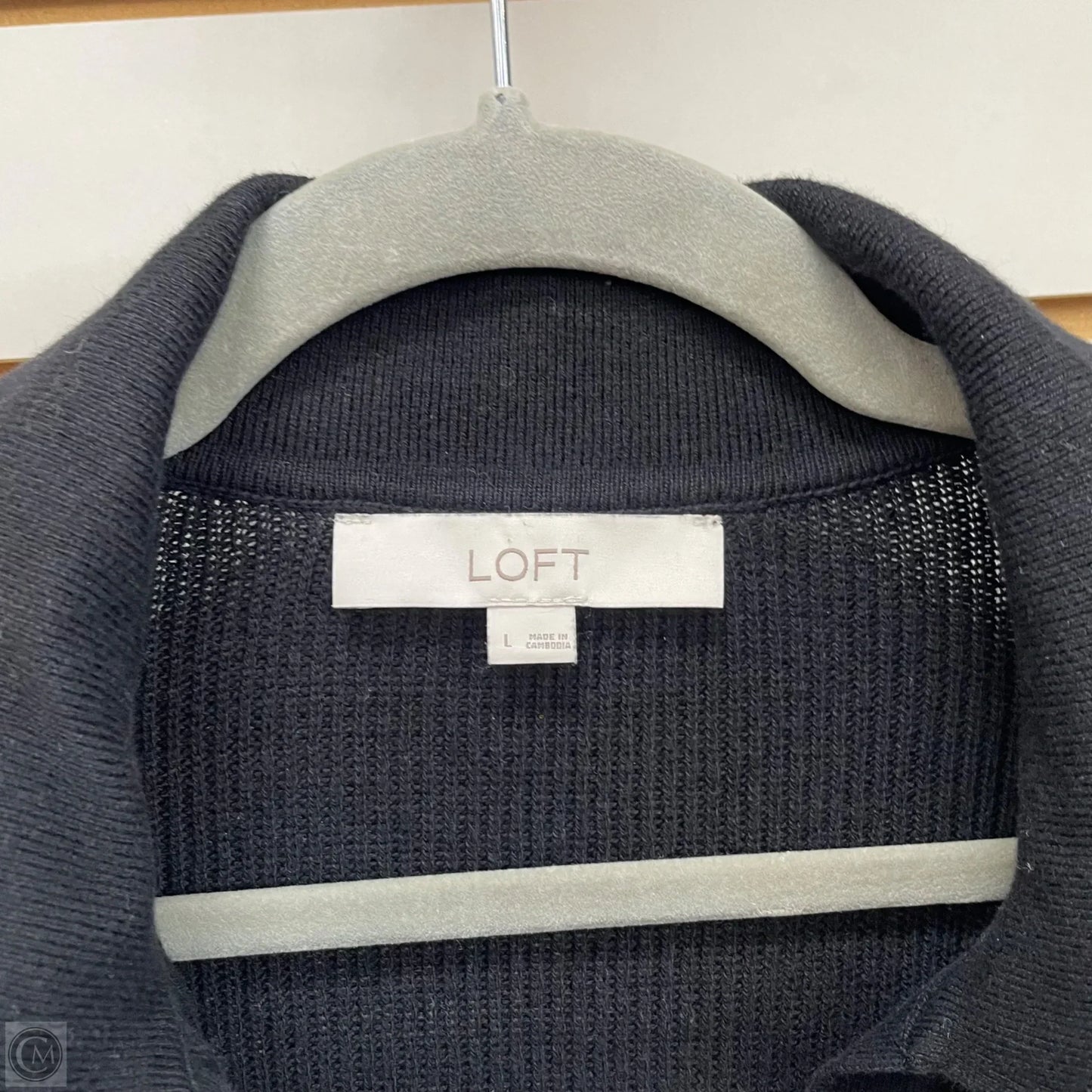 Top Sleeveless By Loft In Black & White, Size: L