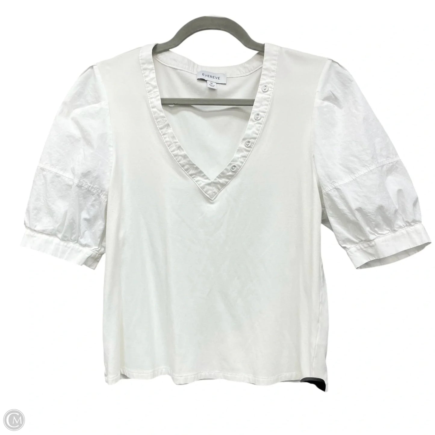 Top Short Sleeve By Evereve In White, Size: M