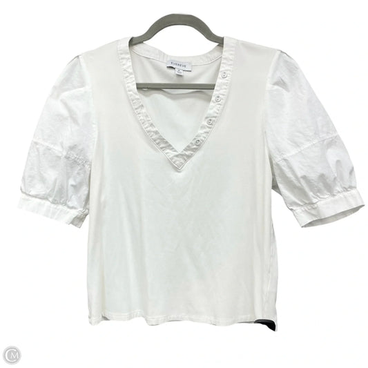 Top Short Sleeve By Evereve In White, Size: M