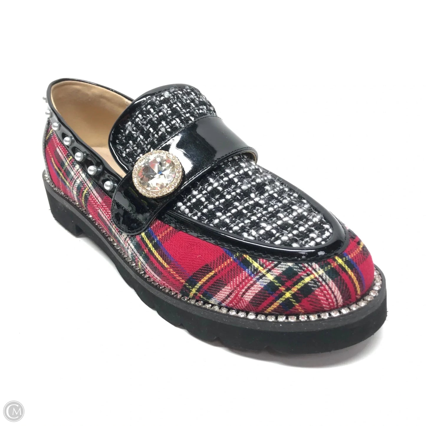 Shoes Flats By Clothes Mentor In Black & Red, Size: 7.5