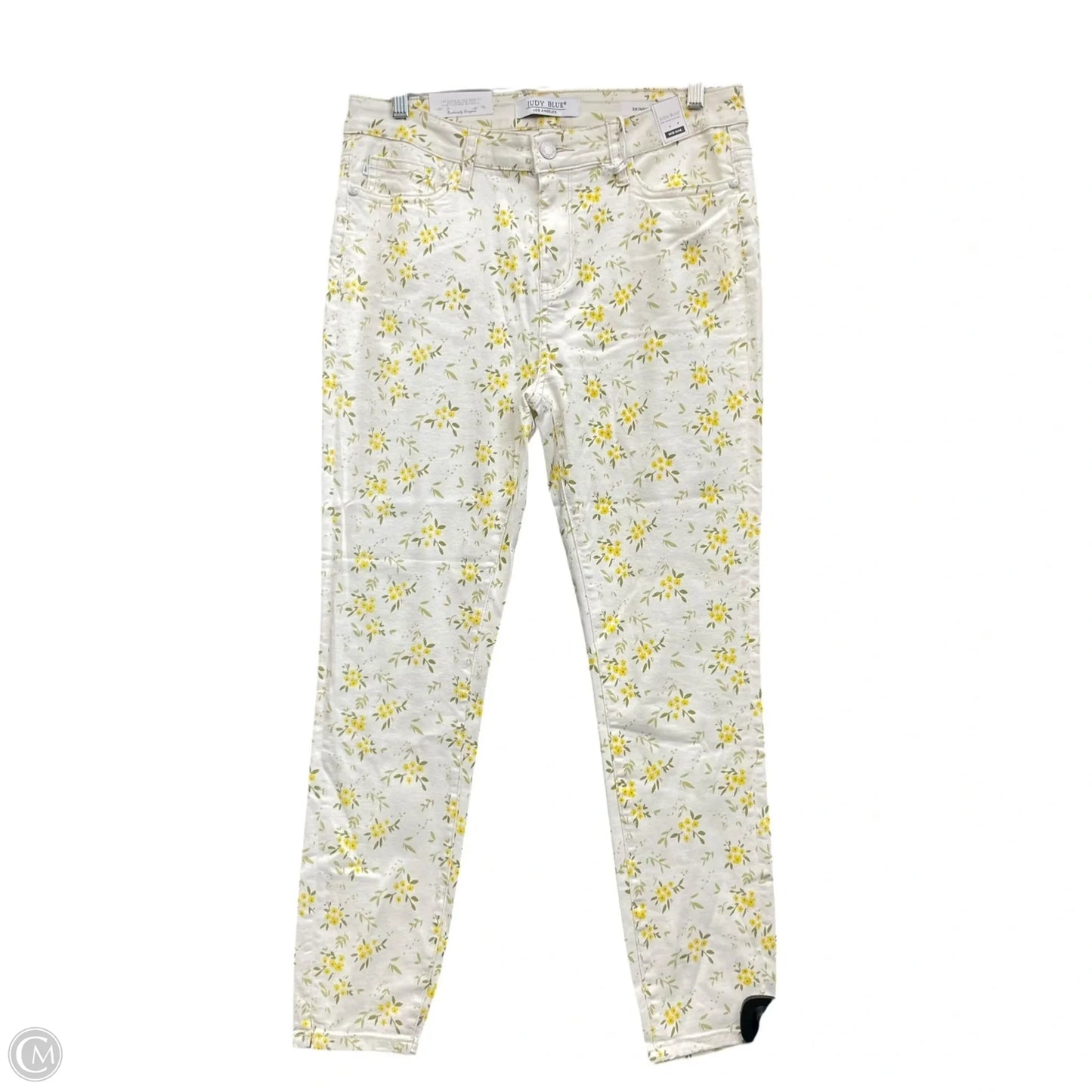 Jeans Skinny By Judy Blue In Cream & Yellow, Size: 10