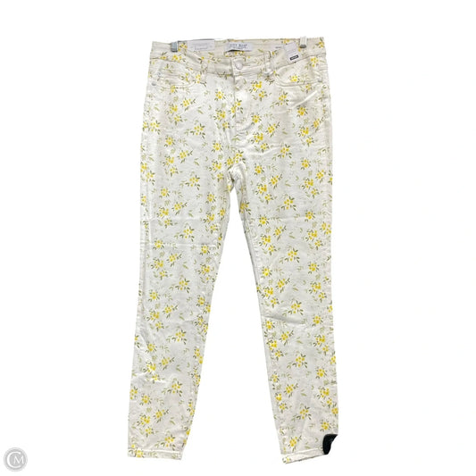Jeans Skinny By Judy Blue In Cream & Yellow, Size: 10