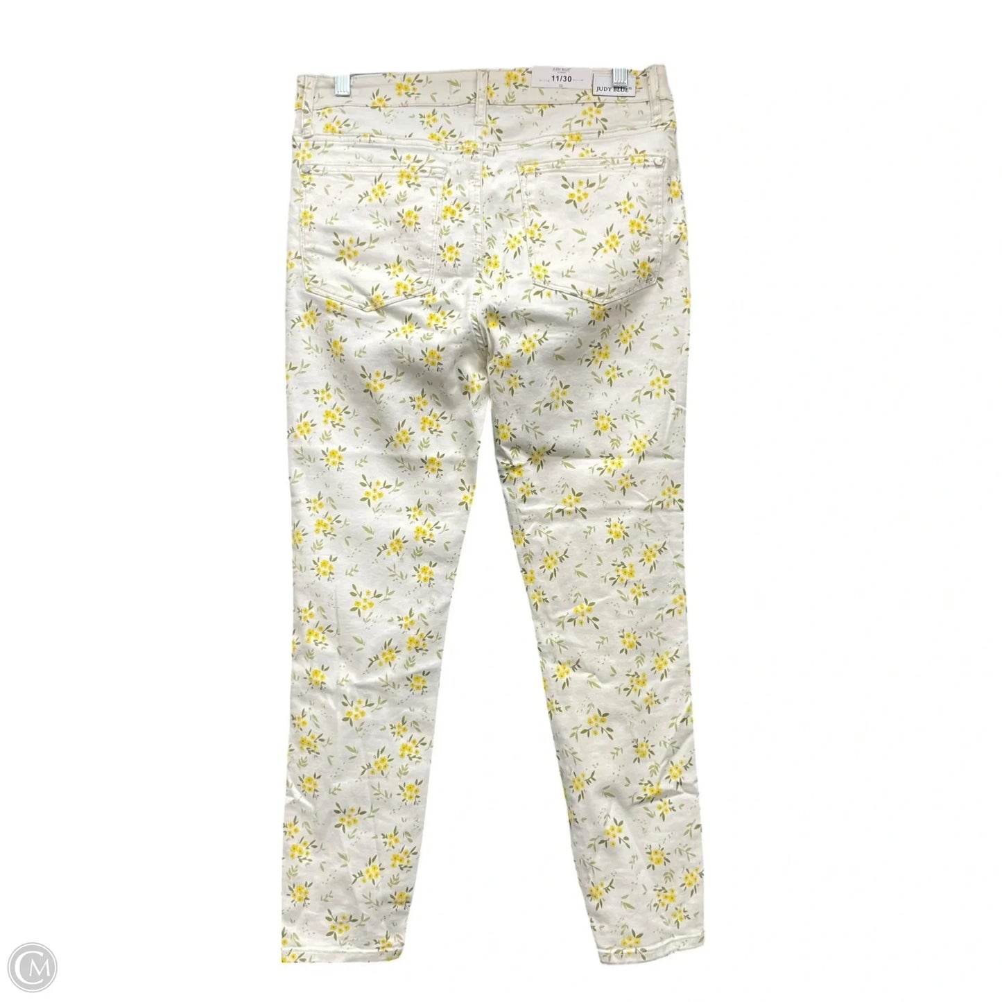 Jeans Skinny By Judy Blue In Cream & Yellow, Size: 10