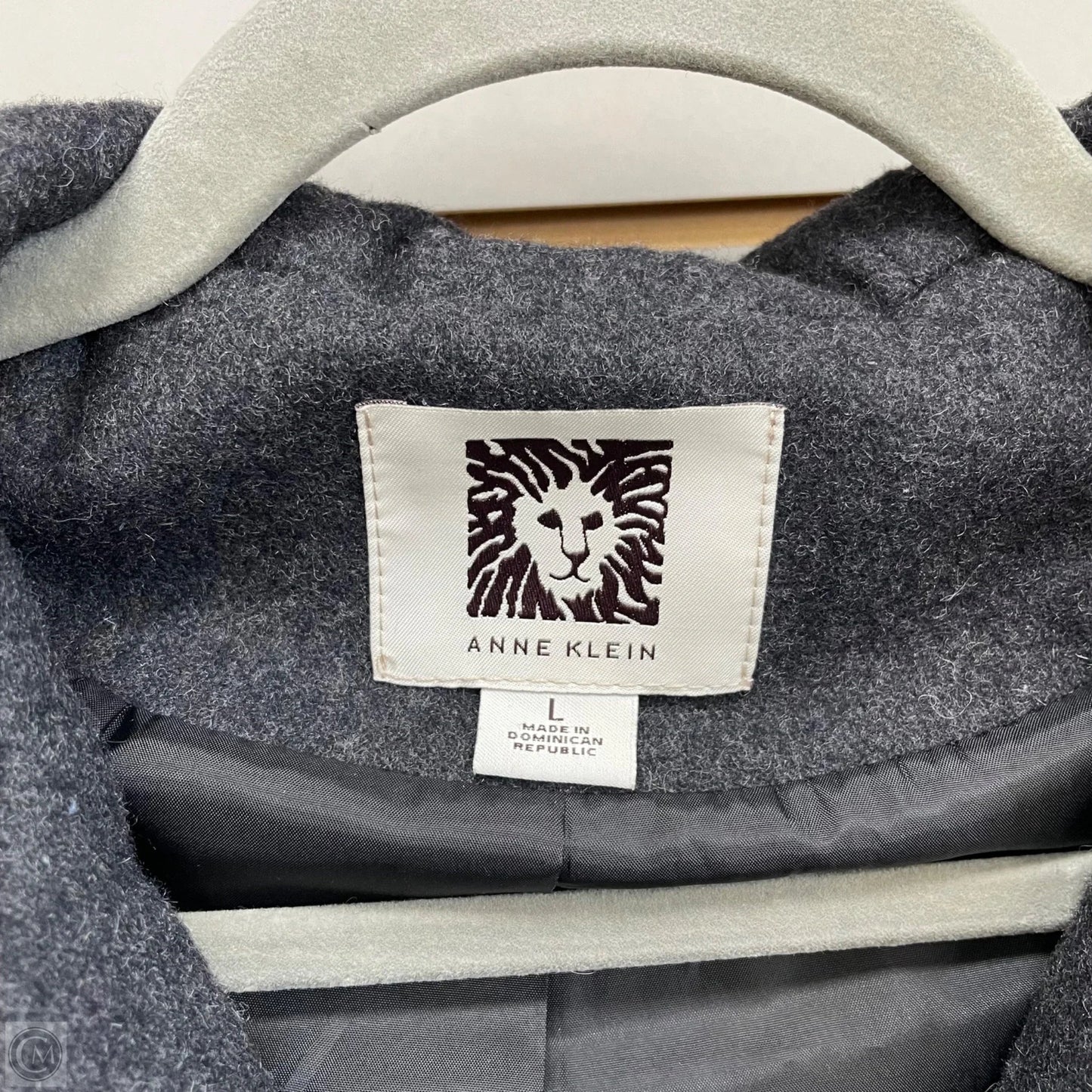 Coat Wool By Anne Klein In Grey, Size: L