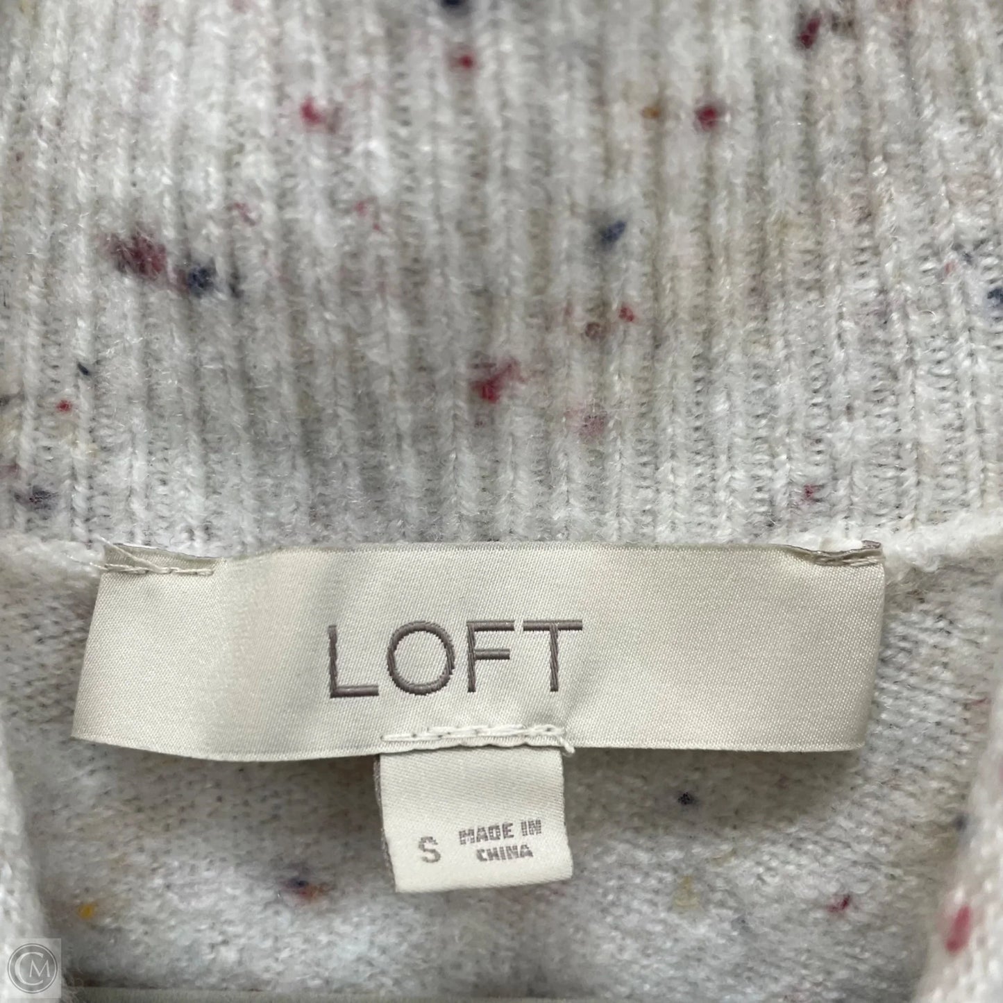 Sweatshirt Collar By Loft In White, Size: S