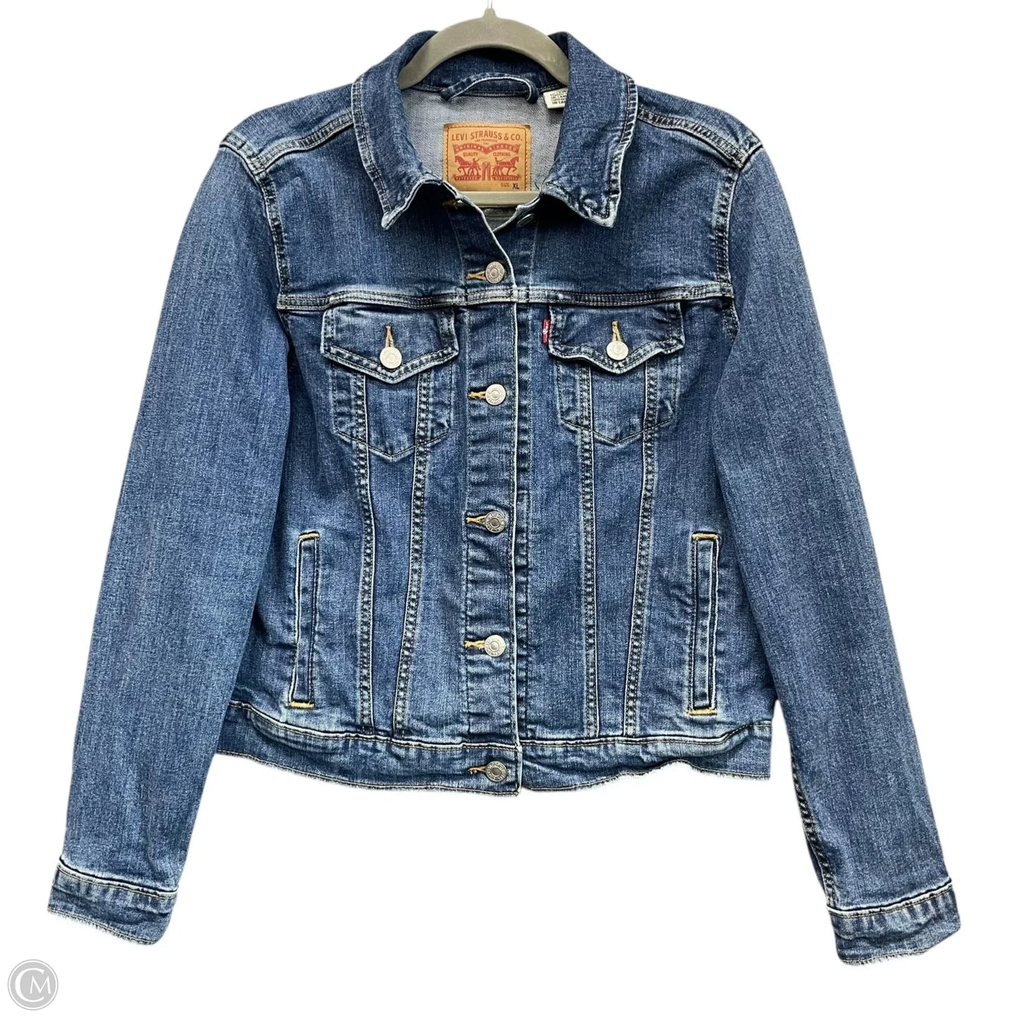 Jacket Denim By Levis In Blue Denim, Size: Xl