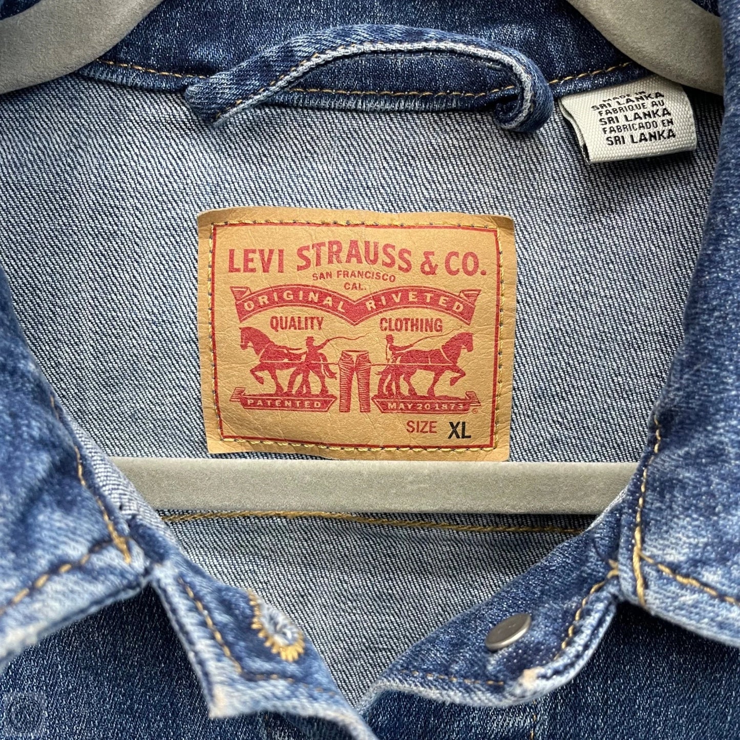 Jacket Denim By Levis In Blue Denim, Size: Xl