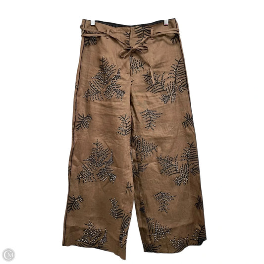 Pants Wide Leg By Zara In Brown, Size: M