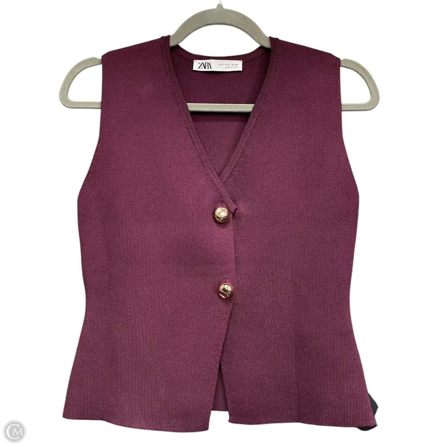 Top Sleeveless By Zara In Purple, Size: S