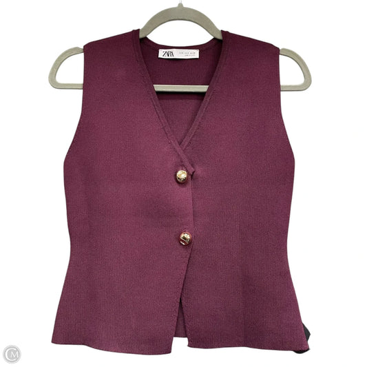 Top Sleeveless By Zara In Purple, Size: S
