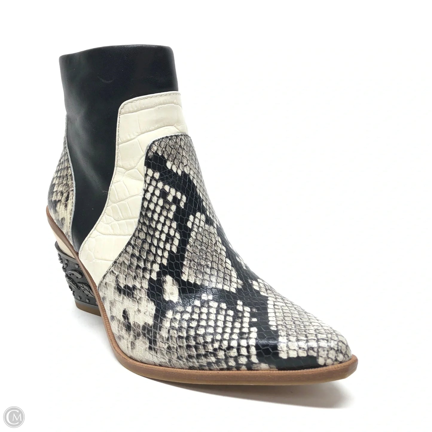 Boots Ankle Heels By Gianni Bini In Snakeskin Print, Size: 6.5